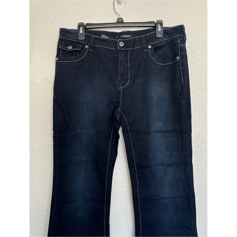 Liverpool 14x32 Rita Bootcut Jeans Dark Wash Handsand Flap Pockets - Picture 3 of 10